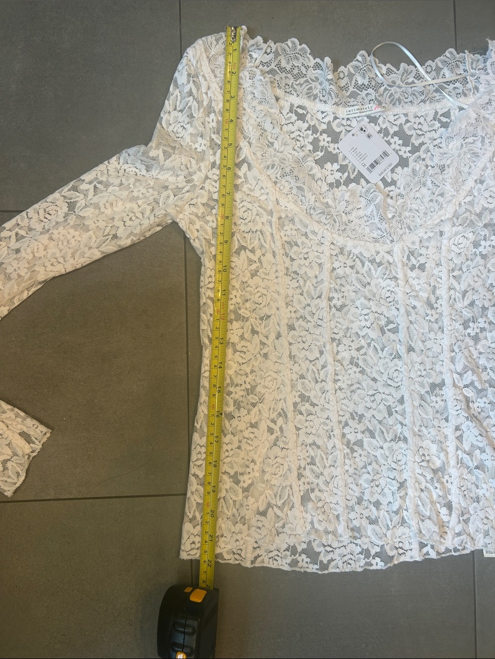 Free People-Intimately Free People Long Sleeve Lace Top - Picture 6 of 7